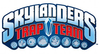 A logo for skylanders trap team.