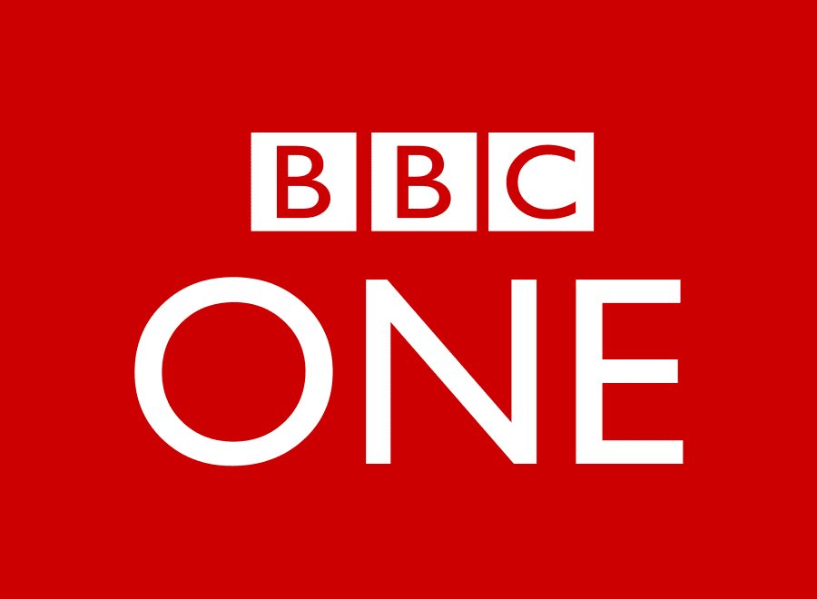 A red background with the bbc one logo.