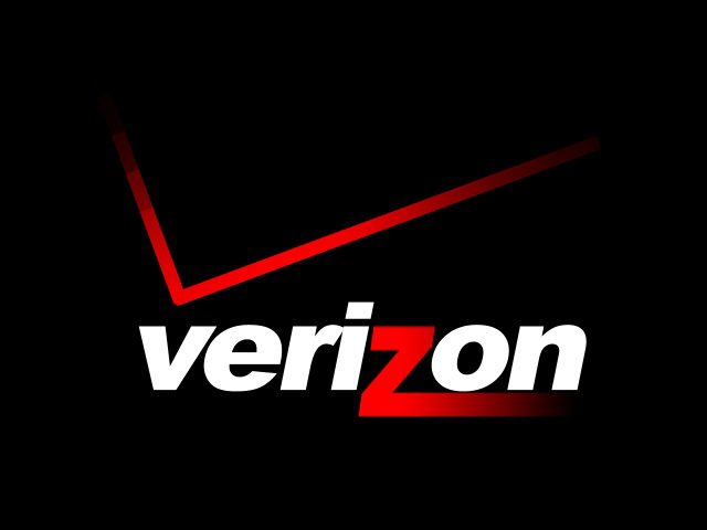 A verizon logo is shown on top of a black background.