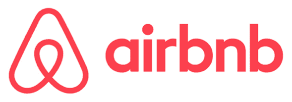A red and white logo for airbnb.