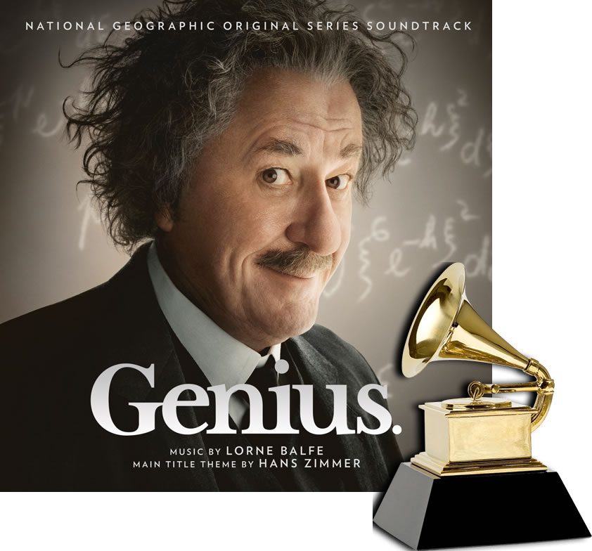 A picture of the grammy award for genius.