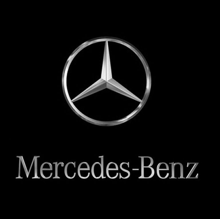 A mercedes benz logo on a black background