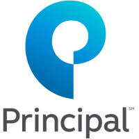 A blue and white logo of principal