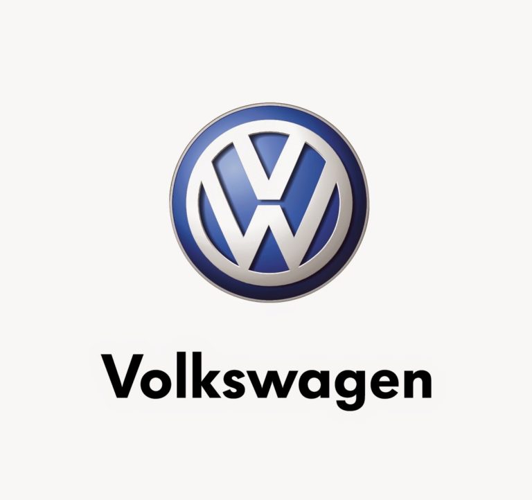A blue and white logo of volkswagen.
